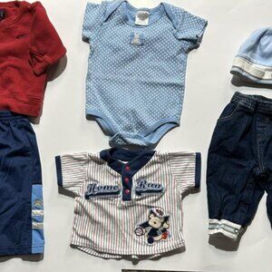 Bundle Baby Boys Clothing 6 - 9 M - Jeans, One Piece, Sweats, Tops, - 6 Pieces
